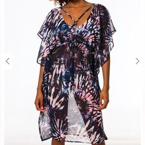 NWT Dorina Barcelona coverup purple blue light pink Sz XL/XXL